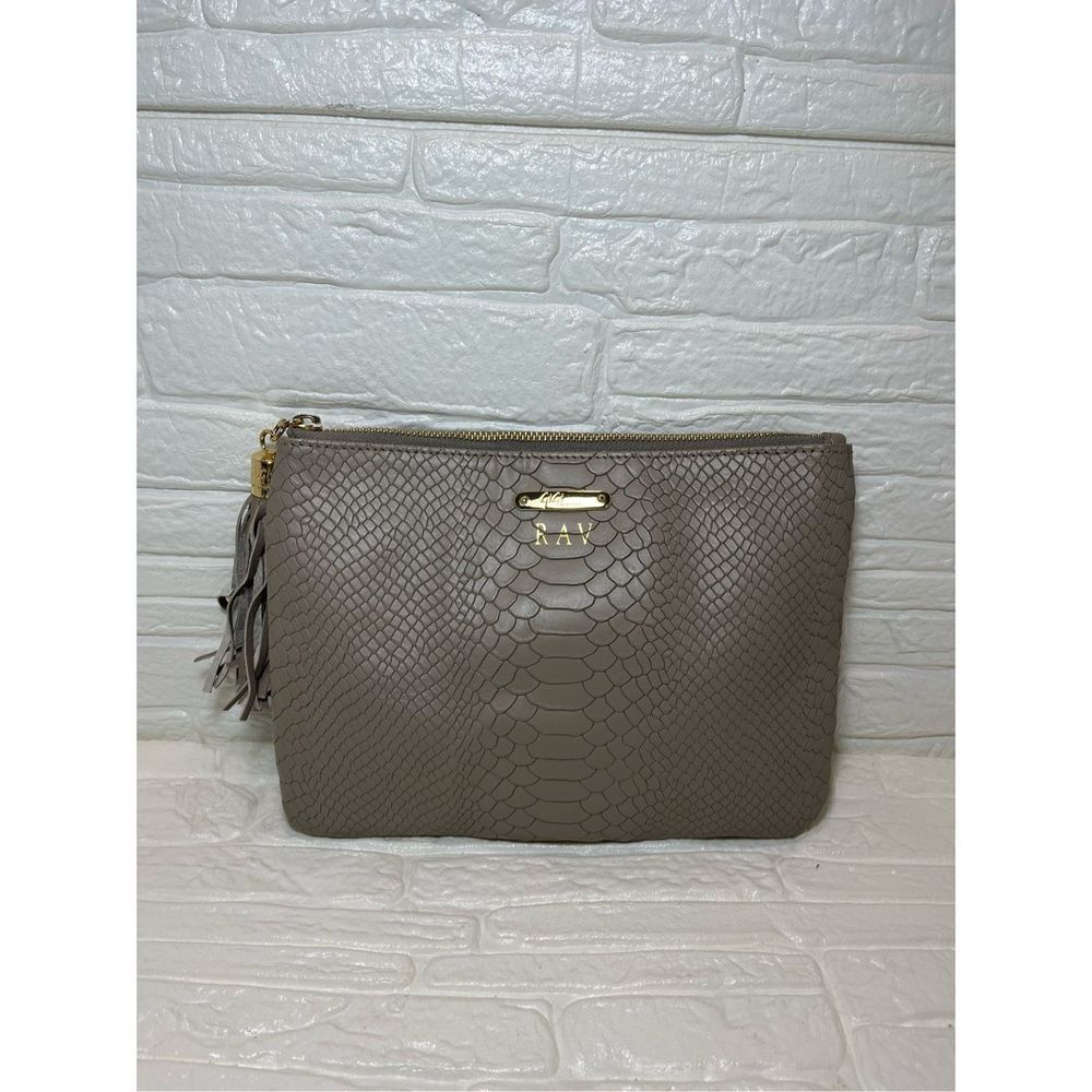 GIGI New York bag Stone Embossed Python Leather